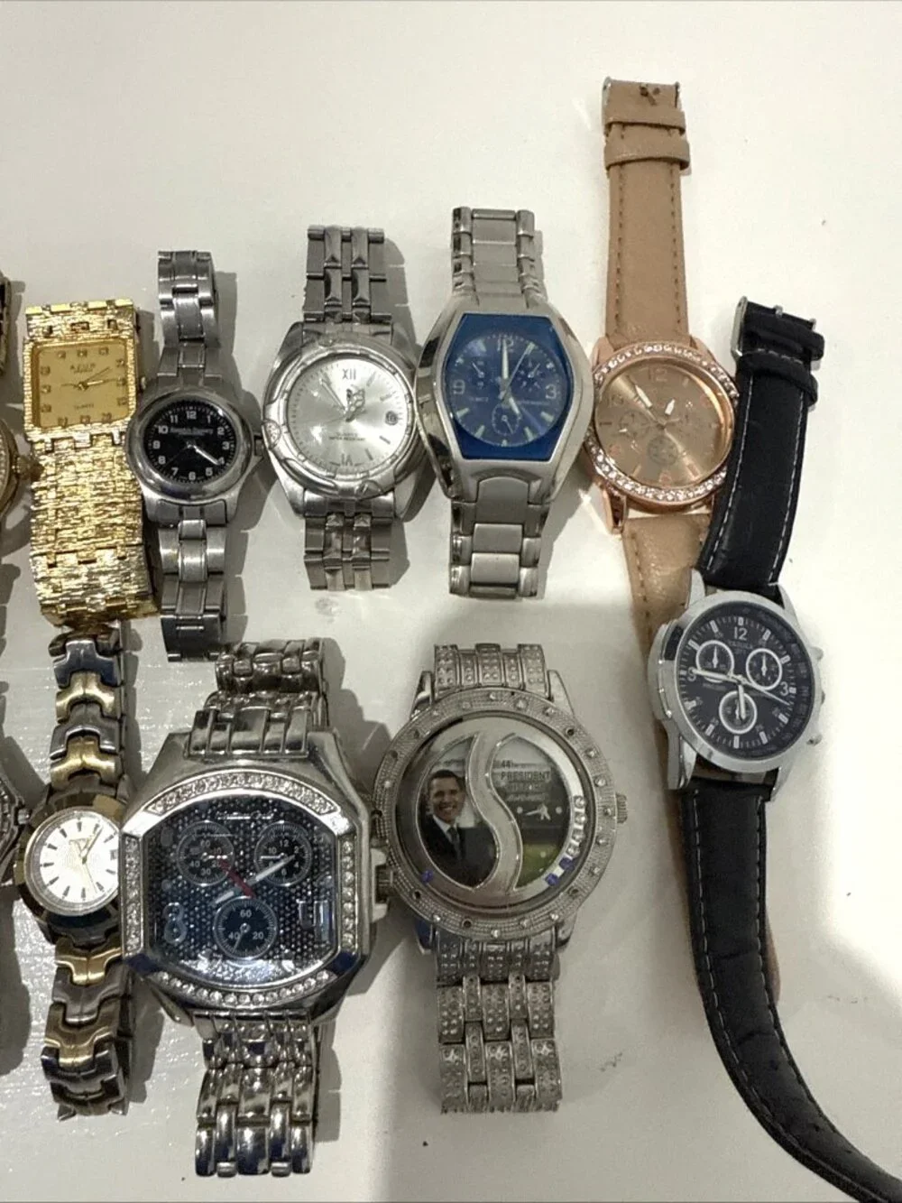 Wristwatch Lot of 13 Vintage to Modern Gold Silver Tone Leather Need Batteries